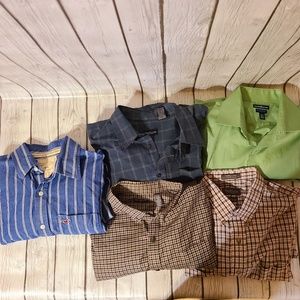 Mens Lot of 5 Long Sleeve Button Down Shirts Hollister Van Heusen Size Large